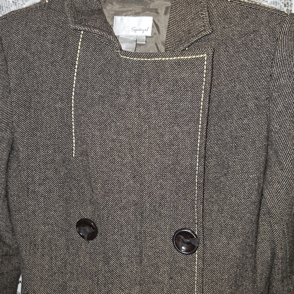 Vintage Spiegel Wool Blend Trench Coat. Womens 6P - Picture 5 of 16